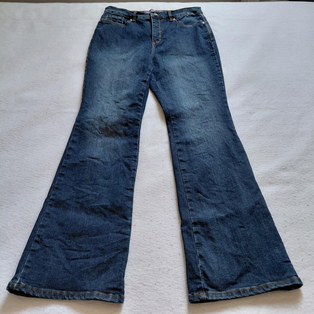 Gloria Vanderbilt Amanda Bootcut Jeans Womens 8 Blue Denim Stretch Flared 0402